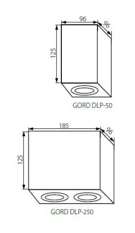 Накладной двойной светильник DLP 250-W 2xGU10 Kanlux Gord 25473