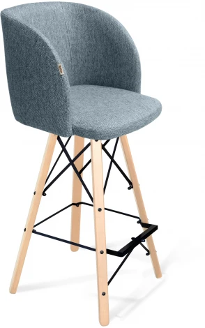 Стул барный SHT-ST33/S80 синий лед/прозрачный лак/черный Sheffilton 1038219001