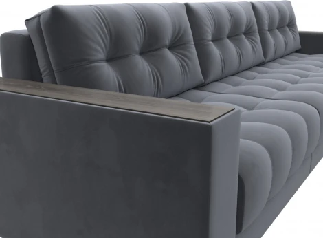 Диван угловой с декором Лига-049 НПБ Лонг Лига Диванов (Велюр) арт.128297