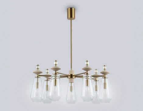 Потолочная люстра на штанге с травертином Ambrella Ceramo Modern LH53306