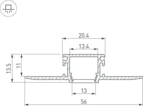 Профиль PDS-F-HIDE-3000 (Arlight, Алюминий) 045497