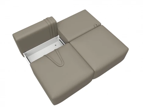 Диван прямой модульный Лига-060 НПБ (ЛДСП,Брус,Фанера/Пластик/Экокожа/Бежевый) Лига Диванов 130048