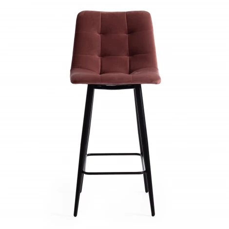 Стул полубарный CHILLY (mod. 7095пб ) коралловый barkhat 15 /черный (ткань/металл)