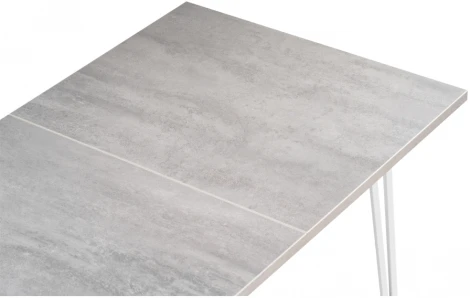 Стол раскладной Notta Денвер Лофт 120 25 мм бетон / белый матовый 506945