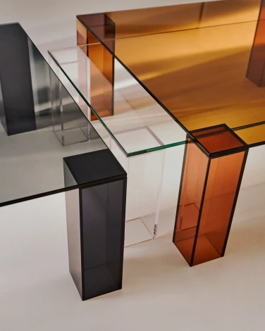 Журнальный столик Adularia из стекла темно-серого цвета 85 x 85 La Forma (ex Julia Grup) арт.205348