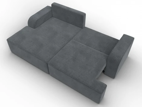 Диван угловой Лига-120 угол левый (ДСП,Брус,Фанера,ЛДС,Велюр/Светло-серый) Лига Диванов 137292L