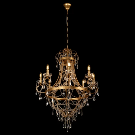 Подвесная люстра со стеклянными подвесками в форме подсвечника Loft It Foil 10430/8 (220V, на цепи, подсвечник, свеча)