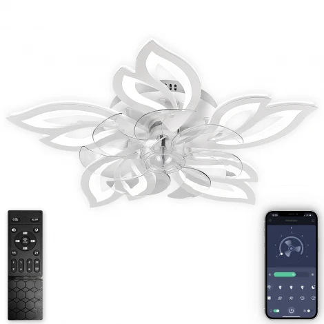 Потолочная люстра светодиодная с вентилятором Natali Kovaltseva Ledfan LED LAMPS 81488 (регулировка яркости, 220V, пульт управления, управление смартфоном)