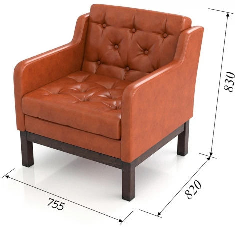 Кресло Arsko Айверс венге оранжевый кожзам