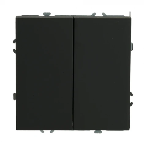 Выключатель двухклавишный (черный уголь, soft touch) Stekker Эмили 49840