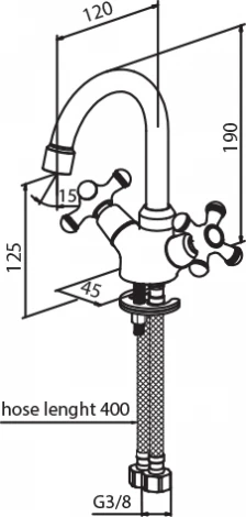 Смеситель Damixa RedBlu Retro 230210000 для раковины