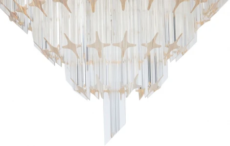 Подвесная люстра каскадная iLamp Manhattan 051D-6 NIC (220V, хрусталь, на цепи)