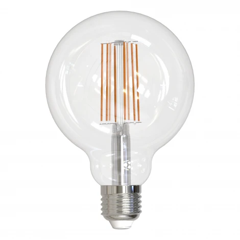 Лампочка светодиодная шар прозрачная E27 15W 3000K Uniel LED-G95-15W/3000K/E27/CL PLS02WH