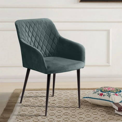 Стул с подлокотниками Robert, бархат зелёный 19 Top Concept ROBERT 76167