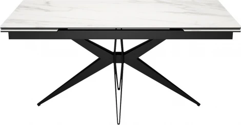 Стол DikLine KW160 мрамор С41 (керамика белая)/опоры черные 00-00069810