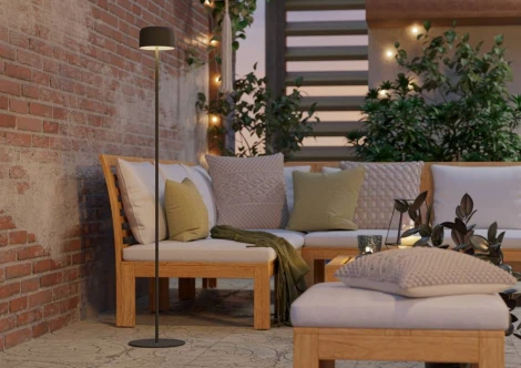 Торшер уличный сенсорный, диммируемый Eglo Roccanova-L 901895 на солнечной батарее 2,8W LED IP44, 3000K, 270lm, сталь, зеленый