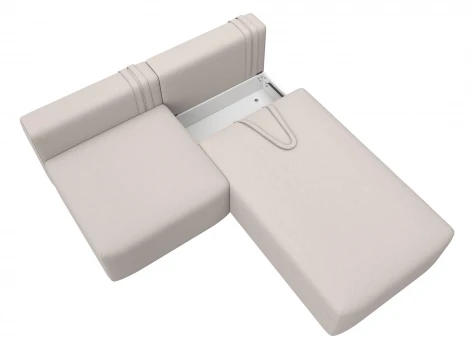 Диван угловой модульный Лига-060 НПБ угол универсальный (ЛДСП,Брус,Фанера/Пластик/Замша/Бежевый) Лига Диванов 129506