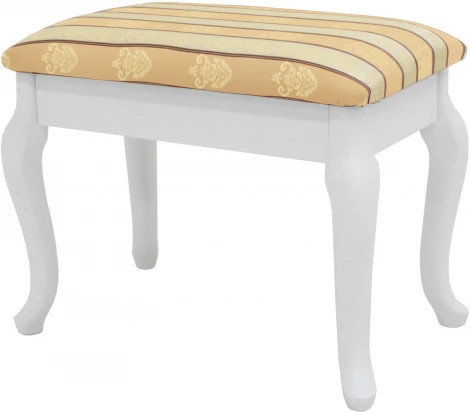 Банкетка Ретро с ящиком белый, ткань полоса бежевый от фабрики Mebelik