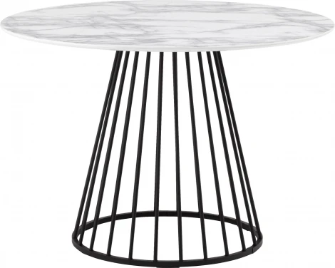 Стол обеденный Stool Group Ливерпуль 110*110 белый мрамор черная ножка