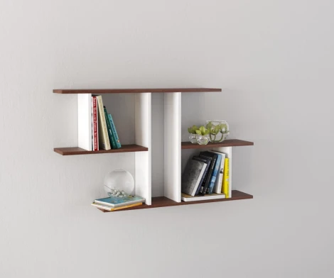 Полка ТЭКС навесная ПН-4, орех донской/белый