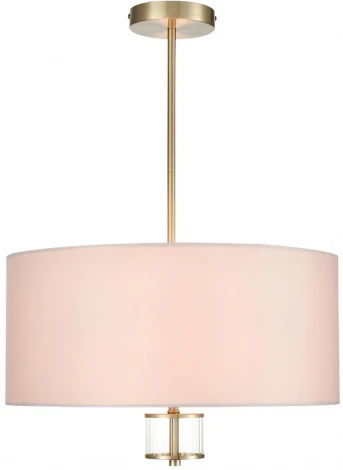 Потолочная люстра на штанге Lumion Damona 8109/5C латунь титаниум/бежевый, металл/текстиль/стекло E14 5*40W 220V (круглые)