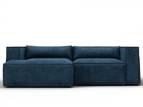 Диван угловой Лига-061 угол левый (ДСП,Брус,Фанера,Велюр/Синий) Лига Диванов 131147L