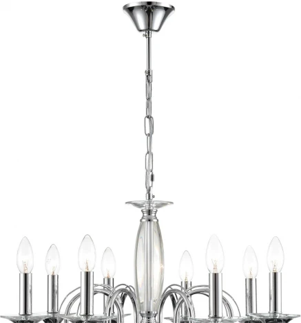 Подвесная люстра Lumion Laoka 8032/8 хром, металл/хрусталь Е14 8*40W 220V (подвески, на цепи, подсвечник, свеча)
