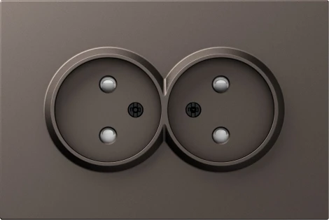 Накладка для розетки 2-й без заземления, со шторками 16A 250 В~, мокко Donel S08 DS22653