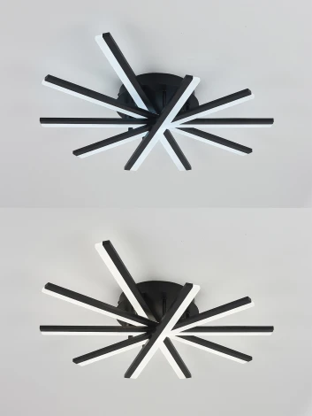 Потолочная люстра Natali Kovaltseva Line LED LAMPS 81174 с пультом ДУ, моб. приложением 120W, черный, LED