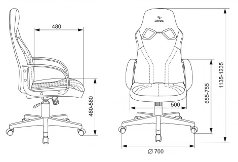 Кресло игровое Zombie RUNNER черный/красный текстиль/эко.кожа крестовина пластик