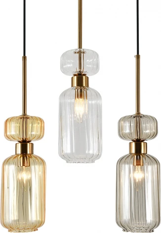 Подвесной светильник Escada Подвесной светильник Escada Gloss 1141/3S BG/CL/AM 3x60 E14, металл/стекло, античная медь (220V, на проводе)