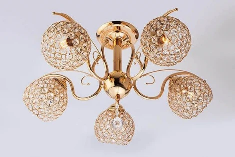 Потолочная люстра Eurosvet 7777 7777/5 золото (220V, хрусталь, шарики)
