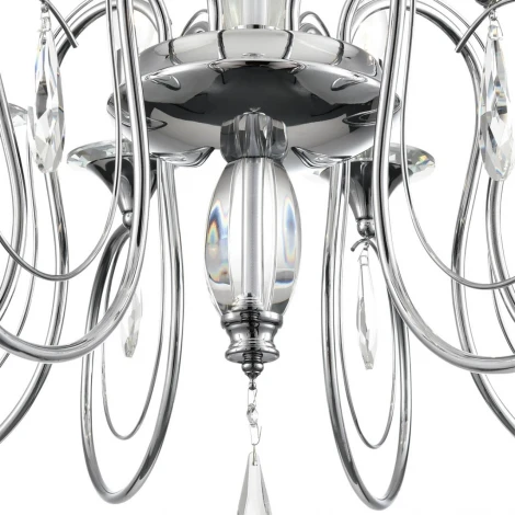 Подвесная люстра Lumion Laoka 8032/8 хром, металл/хрусталь Е14 8*40W 220V (подвески, на цепи, подсвечник, свеча)