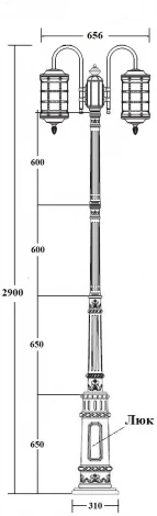 Наземный фонарь IP44 Oasis Light BARSELONA 81210A 10 E7 down cover Bl (220V, фонарь)