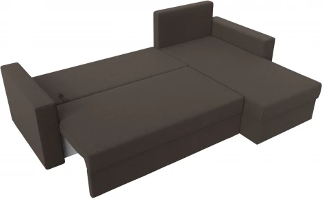 Диван угловой Траумберг Лайт правый угол (Коричневый/Рогожка) Лига Диванов арт.121138