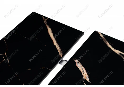 Стеклянный стол Woodville Торвальд обсидиан / черный 474325