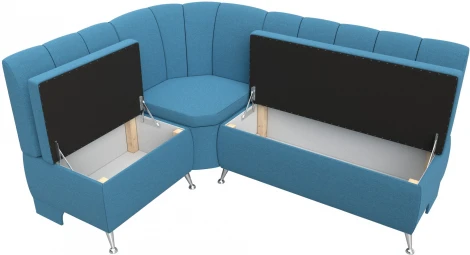 Диван кухонный угловой Кантри левый угол (Голубой/Рогожка) Лига Диванов арт.123220L