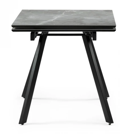 Керамический стол Woodville Габбро 120х80х76 серый мрамор / черный 530828