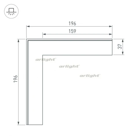 Угол SL-LINIA32-FANTOM внешний (Металл) 030096 Arlight