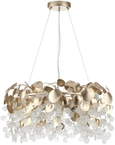 Подвесная люстра Odeon Light Coins 5104/8 золотистый/прозрачный металл/стекло E14 8*40W 220В (на тросе)