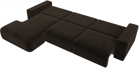 Диван угловой Лига-036 НПБ Классик Лонг левый угол (Коричневый/Микровельвет) Лига Диванов арт.121383L