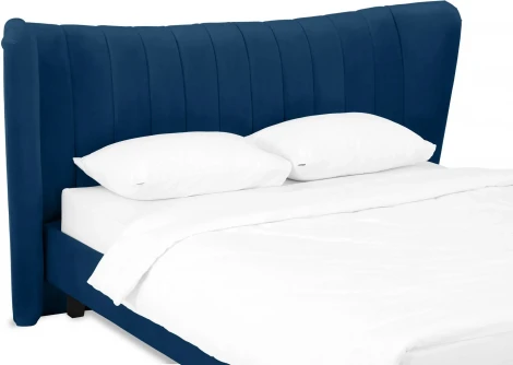 Кровать Queen II Agata L ОГОГО (арт.574962), (Ткань/Синий)