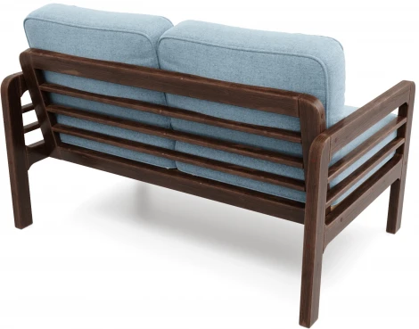 Диван Arsko прямой Бергер М орех рогожка голубая