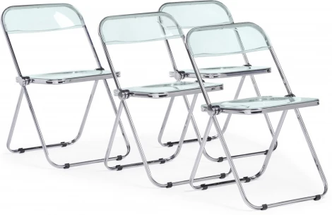 Пластиковый стул Woodville Fold складной clear gray-blue