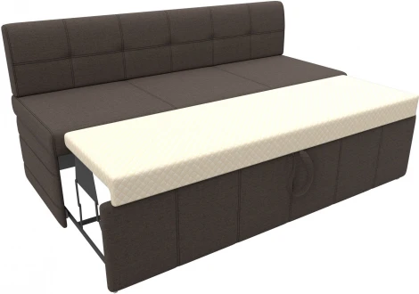 Диван кухонный прямой Лео (Коричневый/Рогожка) Лига Диванов арт.123760