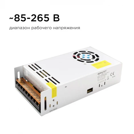 Блок питания 12В, 400 Вт, IP20, 33,3 А Apeyron 03-38