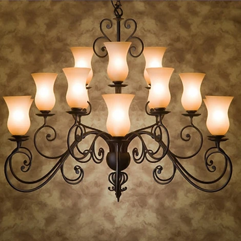 Подвесная большая люстра L'Arte Luce Bozen L12315.36 (220V, ковка, на цепи)