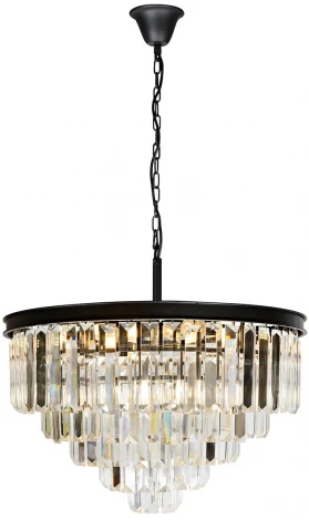 Подвесная люстра каскадная iLamp Triumph 6101-600 BK (220V, хрусталь, на цепи)