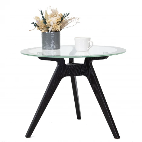 Стол журнальный Рилле 449 черный/стекло прозрачное Mebelik 009586