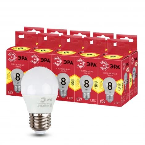 Лампочка светодиодная E27 8W ЭРА LED P45-8W-827-E27 R